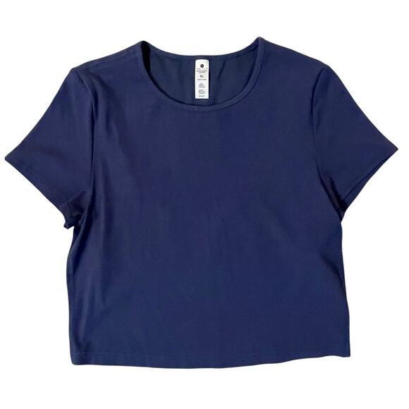 Yogalicious Shirt Womens XL Blue Heavenly Rib Stacy Crop Tank Athletic Stretch - Picture 1 of 8